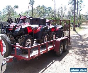 2 x 2005 Honda Rincon with Trailer Quads