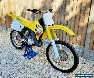 1995 Suzuki RM125 motocross cross bike, evo, full nut and bolt restoration.