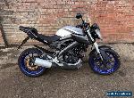 2015 (15) YAMAHA MT125 MT 125 MODEL SILVER AND BLUE for Sale