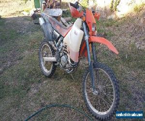 KTM 520 EXC  with long range Safari tank. Cheap adventure bike!